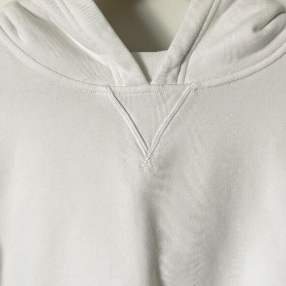 Lululemon All Yours Cropped Hoodie in White Cotton Terry Size 6 - Picture 2 of 5